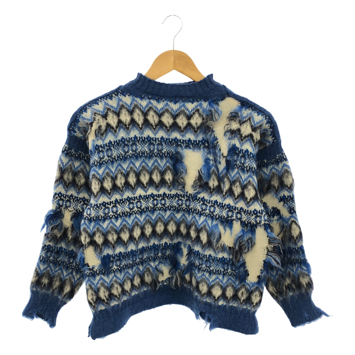 Maison Margiela / メゾンマルジェラ | 2022SS | INTARSIA SWEATER ダメージ加工ニット | XS | レディース