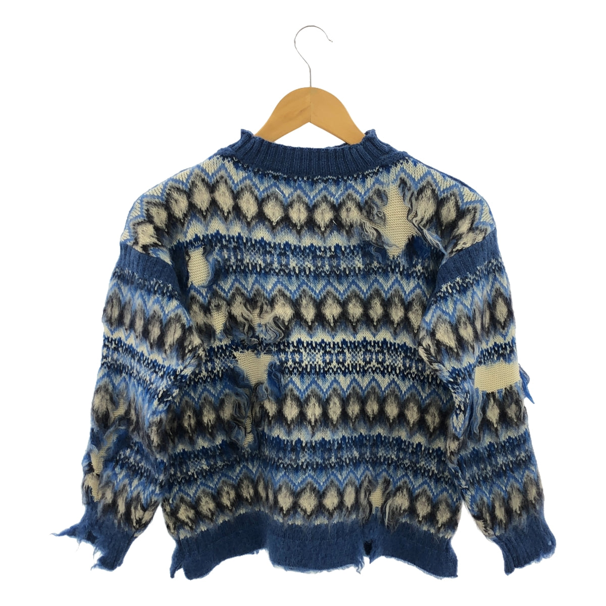 Maison Margiela / メゾンマルジェラ | 2022SS | INTARSIA SWEATER ダメージ加工ニット | XS | レディース