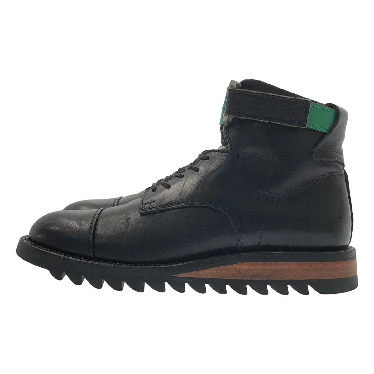 sacai / サカイ | × Hender Scheme エンダースキーマコラボ レザー シャークソール アンクルベルトストレートチップ ブーツ | 42 | メンズ