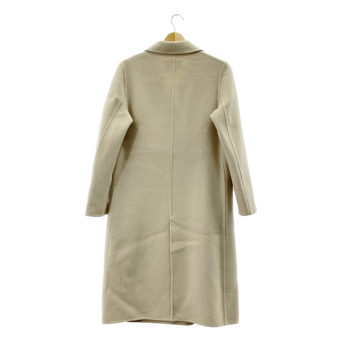 UNITED ARROWS | 羊毛雙排扣河大衣 | 尺寸 36 | 象牙色 | 女款