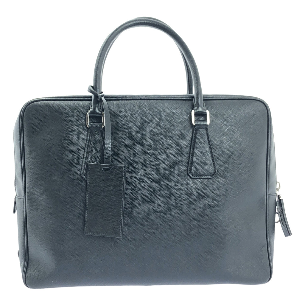 PRADA / 프라다 | VS0305 SAFFIANO TRAVEL / 삼각 로고 사피아노 비즈니스 서류 가방 토트 백 | 블랙 | 남성