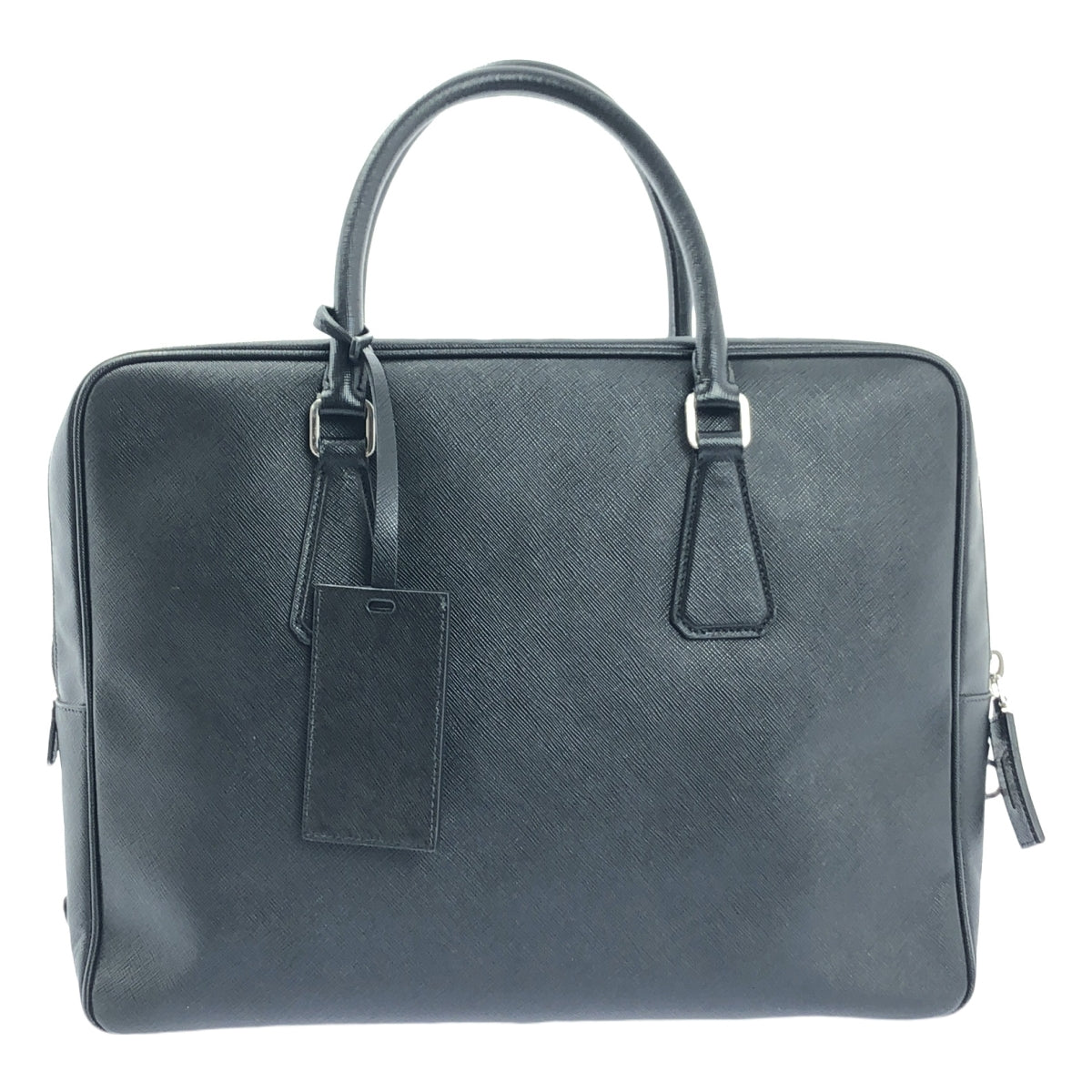 PRADA / 프라다 | VS0305 SAFFIANO TRAVEL / 삼각 로고 사피아노 비즈니스 서류 가방 토트 백 | 블랙 | 남성