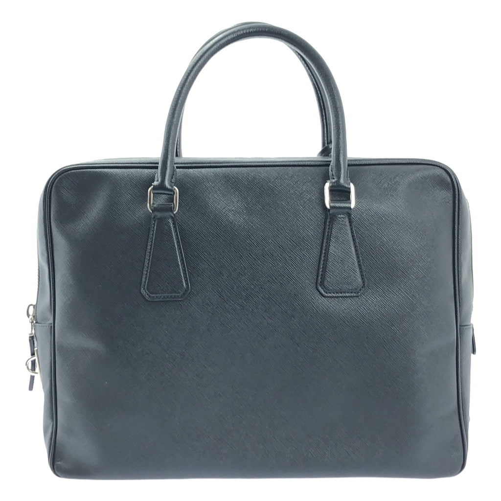 PRADA / 프라다 | VS0305 SAFFIANO TRAVEL / 삼각 로고 사피아노 비즈니스 서류 가방 토트 백 | 블랙 | 남성
