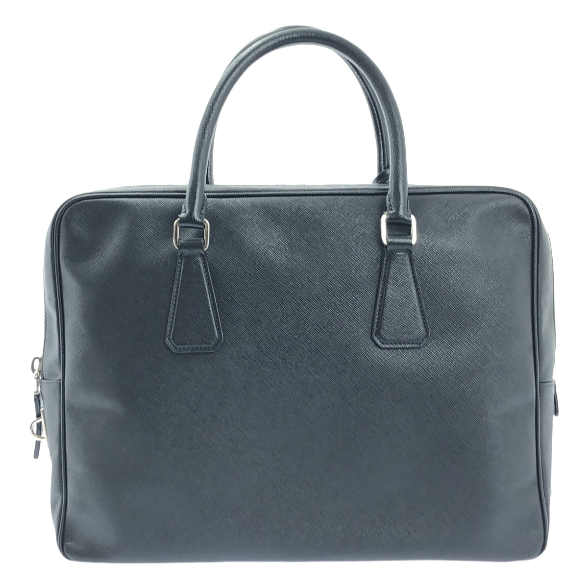 PRADA / 프라다 | VS0305 SAFFIANO TRAVEL / 삼각 로고 사피아노 비즈니스 서류 가방 토트 백 | 블랙 | 남성