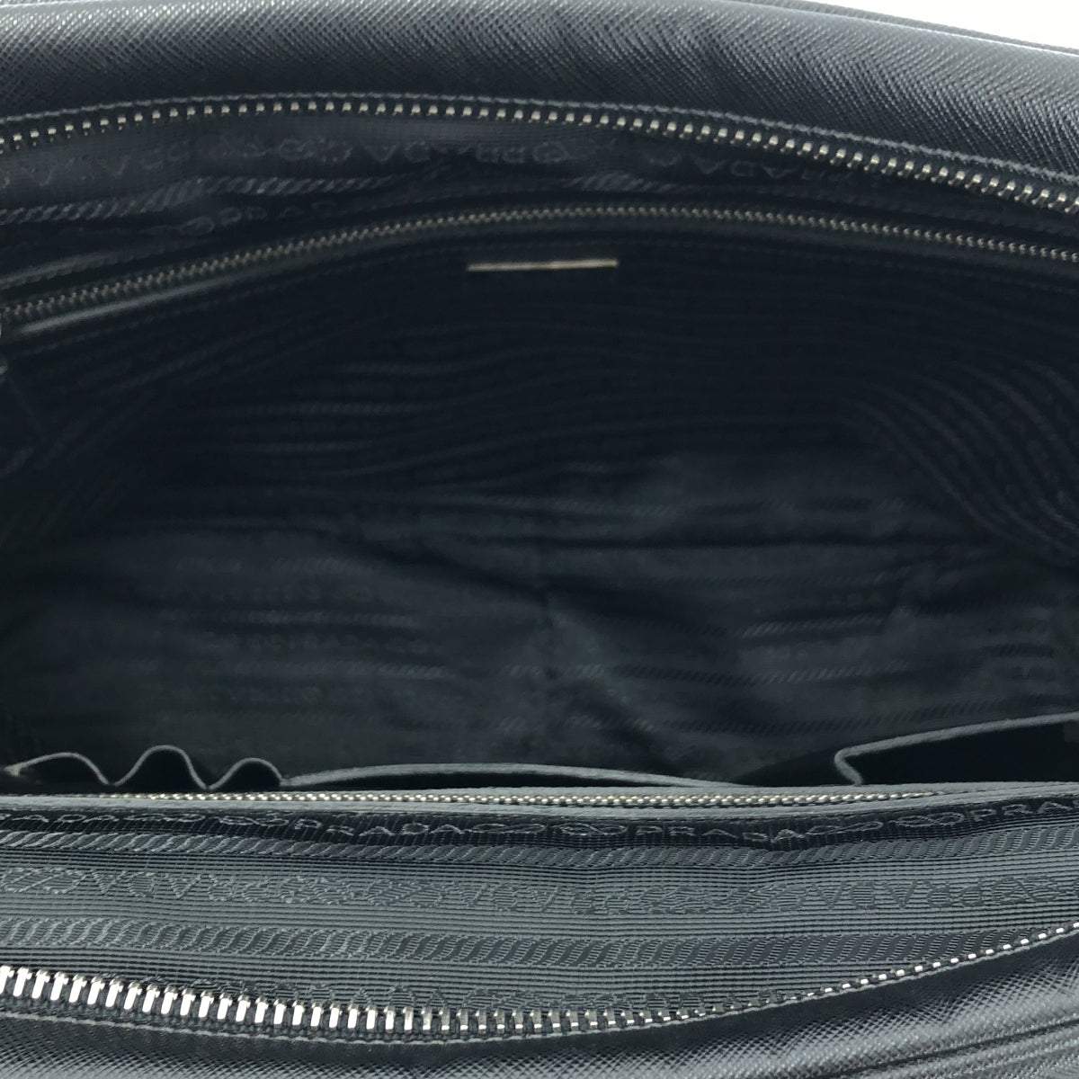 PRADA / 프라다 | VS0305 SAFFIANO TRAVEL / 삼각 로고 사피아노 비즈니스 서류 가방 토트 백 | 블랙 | 남성