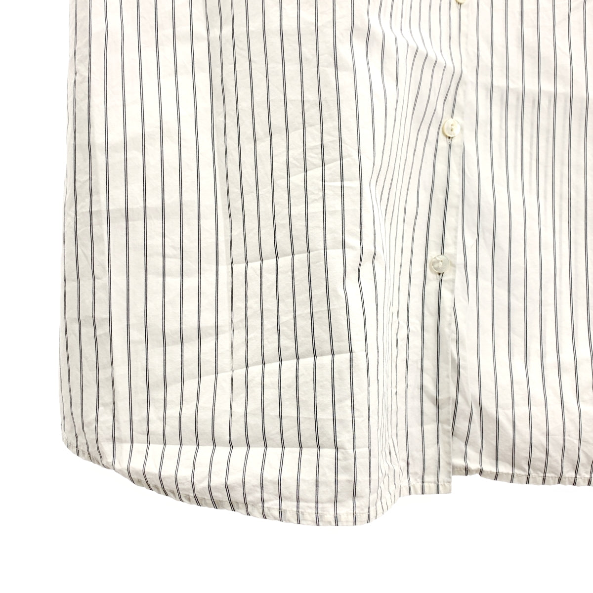 Omas Hande / オーマスヘンデ | コットン ストライプ シャツワンピース | F | ホワイト/ネイビー | レディース