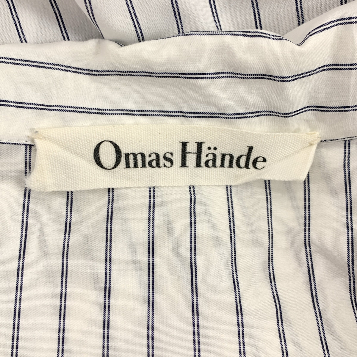Omas Hande / オーマスヘンデ | コットン ストライプ シャツワンピース | F | ホワイト/ネイビー | レディース