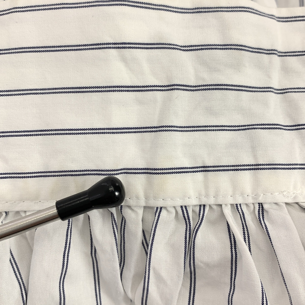 Omas Hande / オーマスヘンデ | コットン ストライプ シャツワンピース | F | ホワイト/ネイビー | レディース