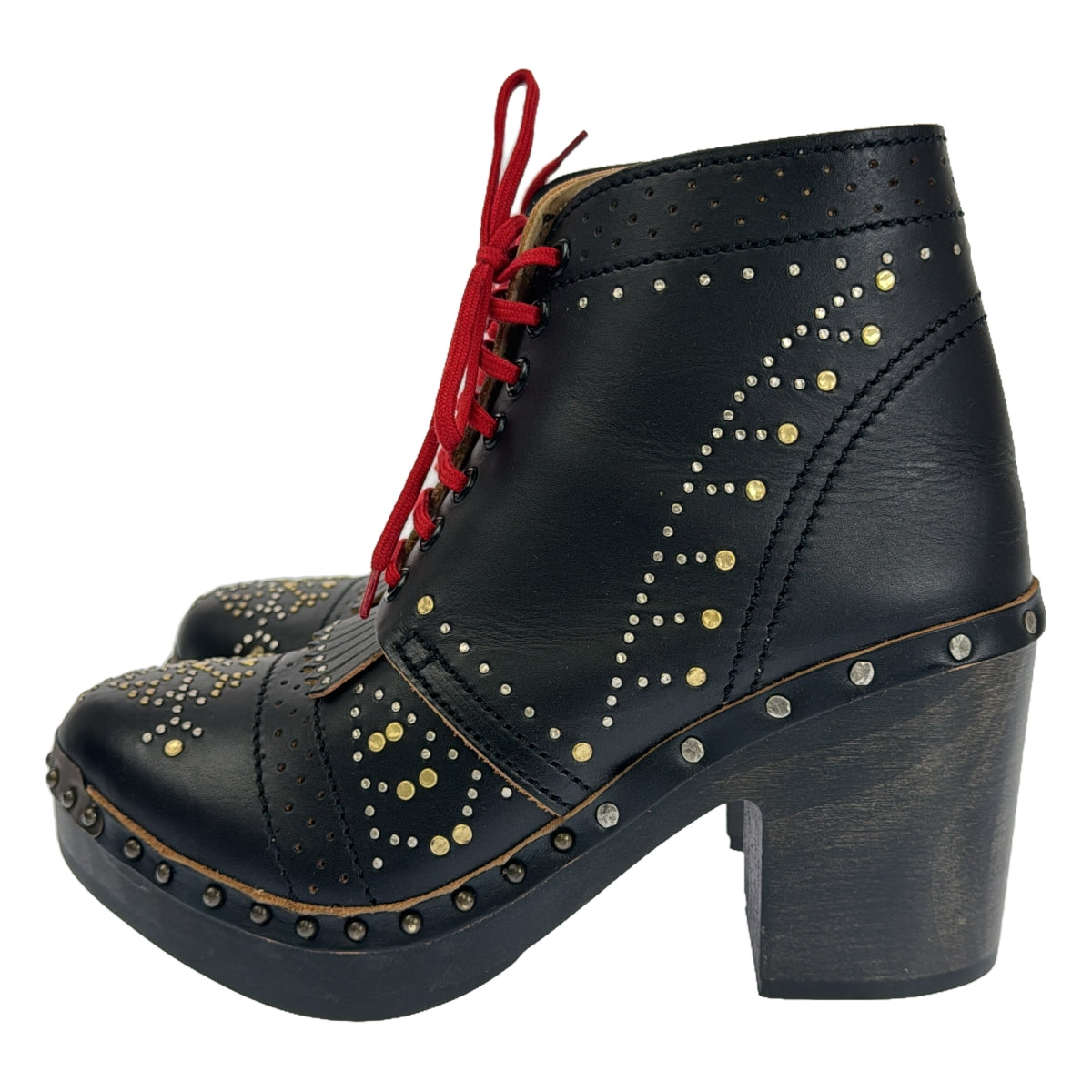 Burberry / バーバリー | スタッズ装飾 ウェッジソール レザー ブーツ