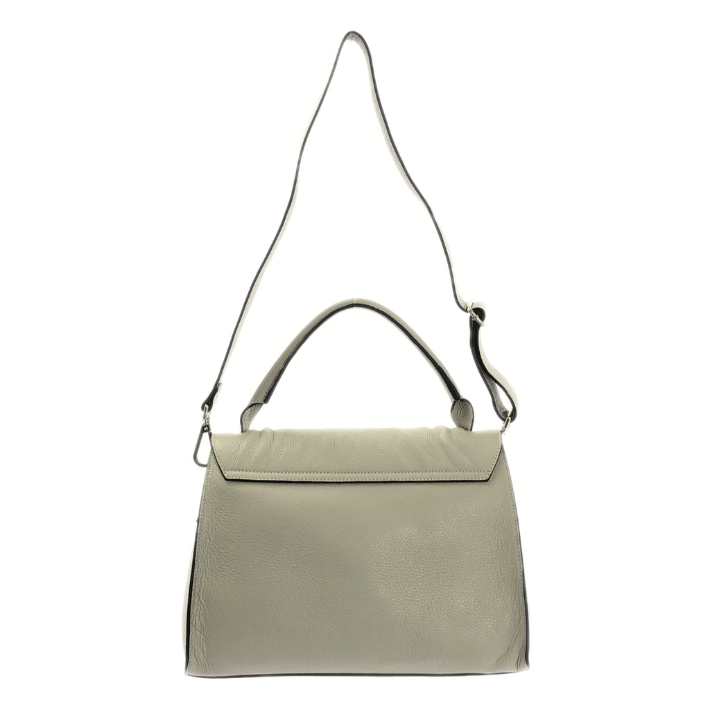 【미품】 LAURA DI MAGGIO / 로라 디마지오 | 2way 가죽 플랩 핸드백 | 베이지 |