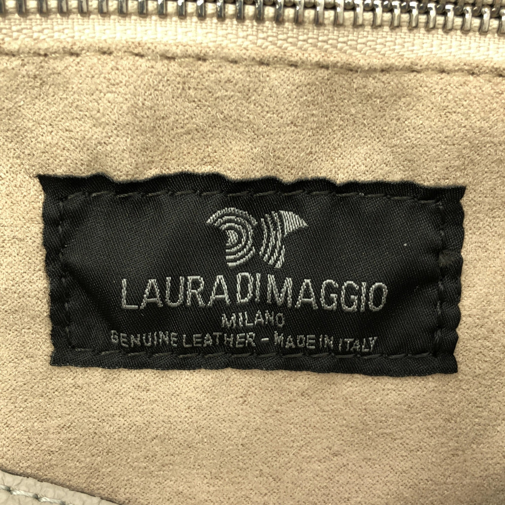 【미품】 LAURA DI MAGGIO / 로라 디마지오 | 2way 가죽 플랩 핸드백 | 베이지 |
