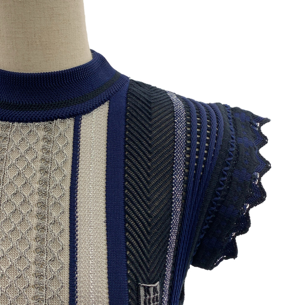 Mame Kurogouchi / 마메쿠로고우치 | Net Stripe Tops 니트 베스트 | 1 |