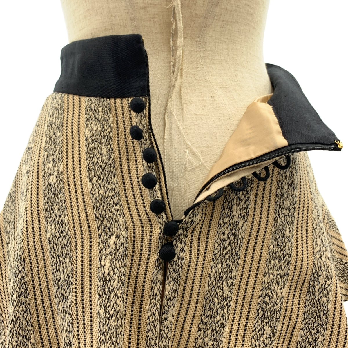 Mame Kurogouchi / マメクロゴウチ | ジャガード ニット ブラウス / バックジップ スリット スカート 裏地付き | 1 |