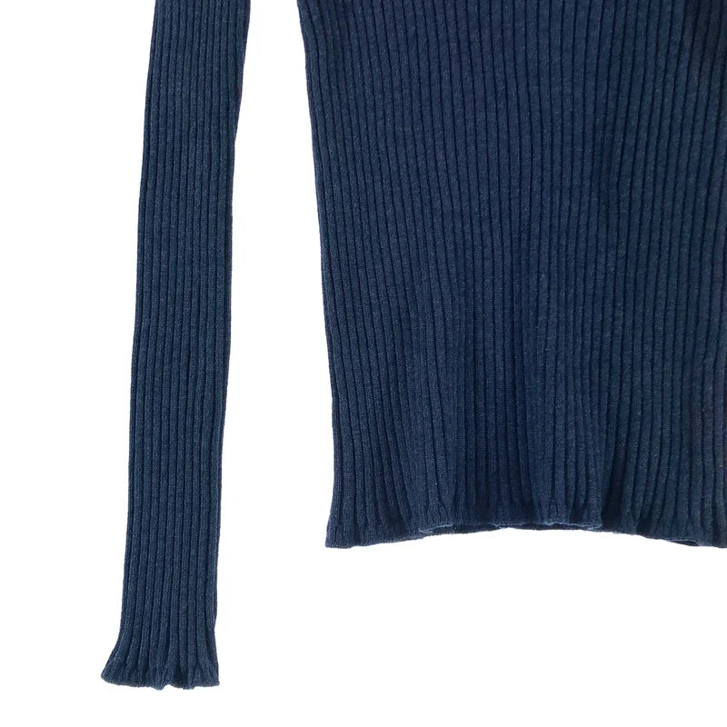 CHANEL / 香奈兒 | 羊毛 絲綢 Coco Button 羅紋針織衫 | 38 | 女款