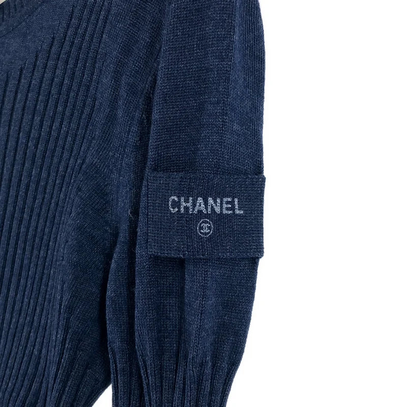 CHANEL / シャネル | ウール シルク ココボタン リブニット | 38 | レディース