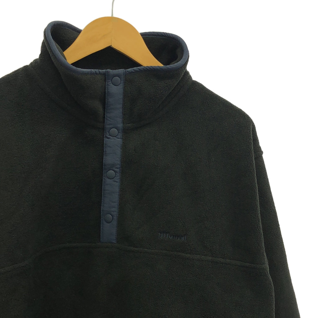 JJJJound | Camper Polar Half Snap 羊毛夾克 | M |黑色/海軍藍|男士