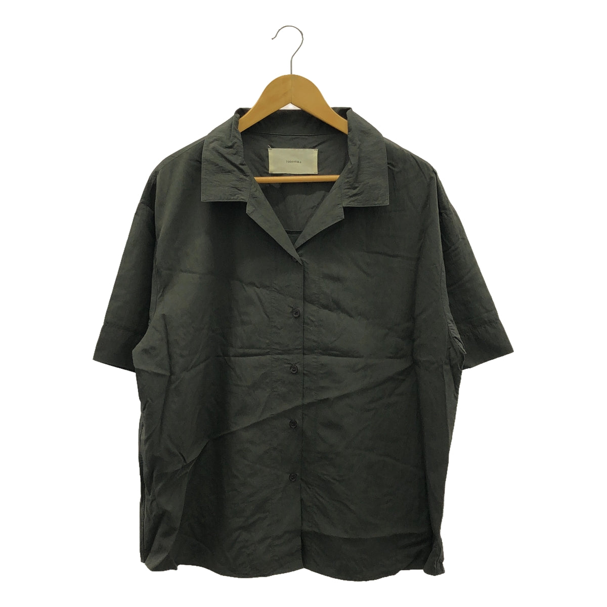 TODAYFUL / トゥデイフル | 2022SS | Halfsleeve Crape Shirts ハーフスリーブ クレープ シャツ | F | チャコールグレー | レディース