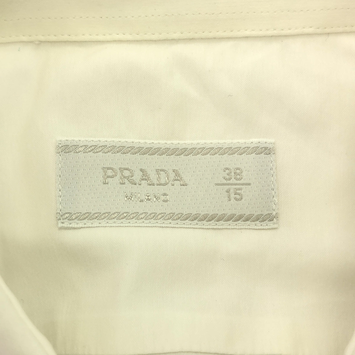 PRADA / 프라다 | 와이드 컬러 스트레치 셔츠 | 38 | 화이트 | 남성