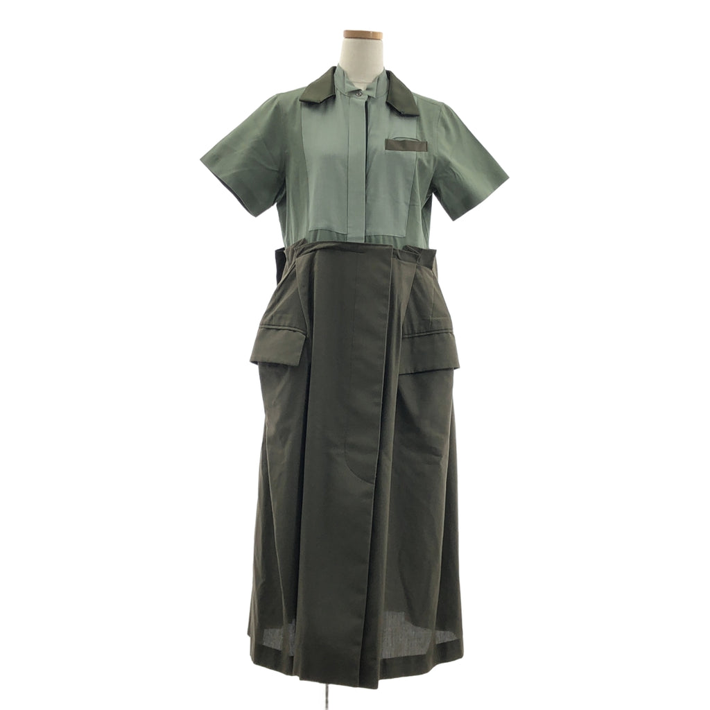 sacai / 사카이 | Suiting Dress 울 혼합 도킹 원피스 | 2 |
