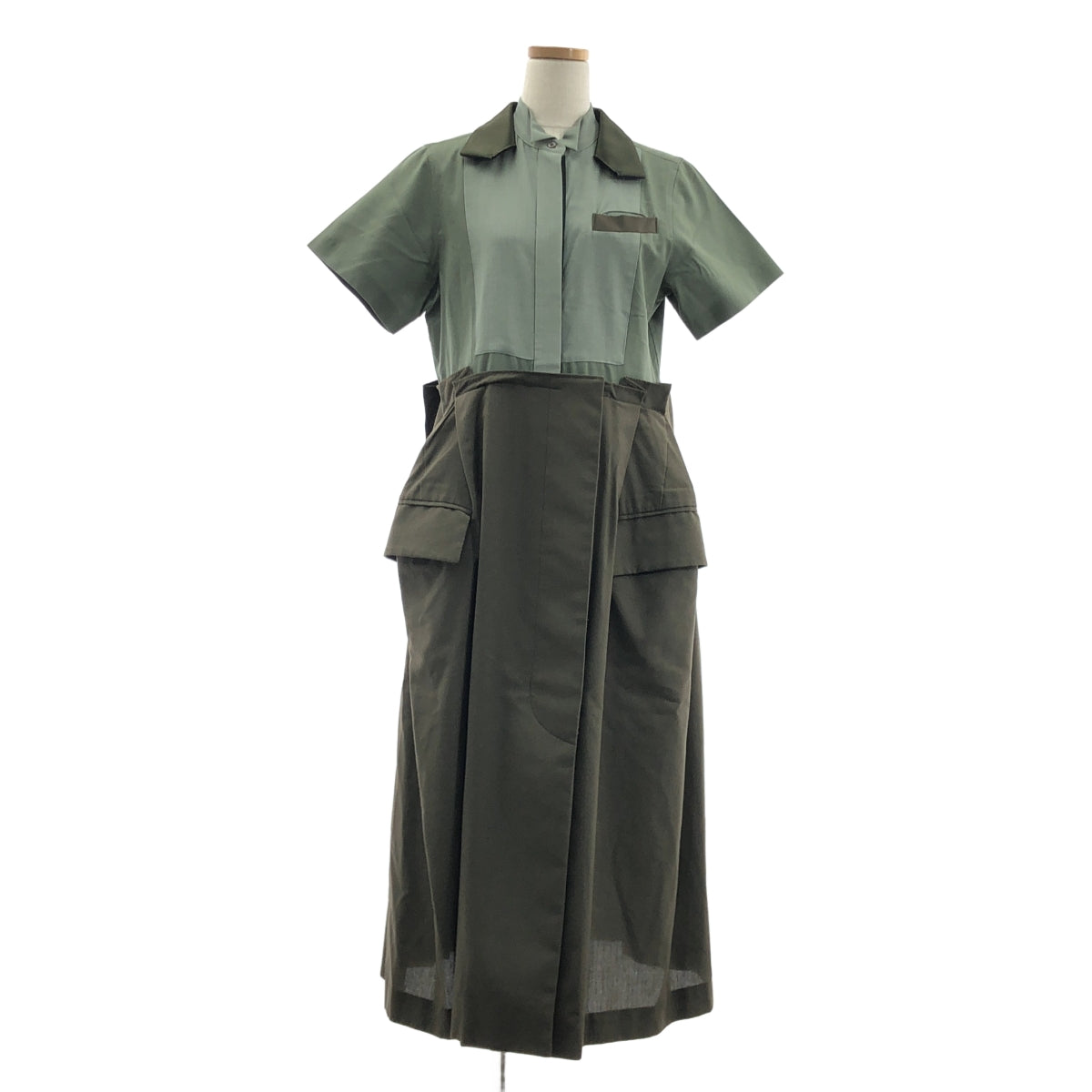 sacai / 사카이 | Suiting Dress 울 혼합 도킹 원피스 | 2 |