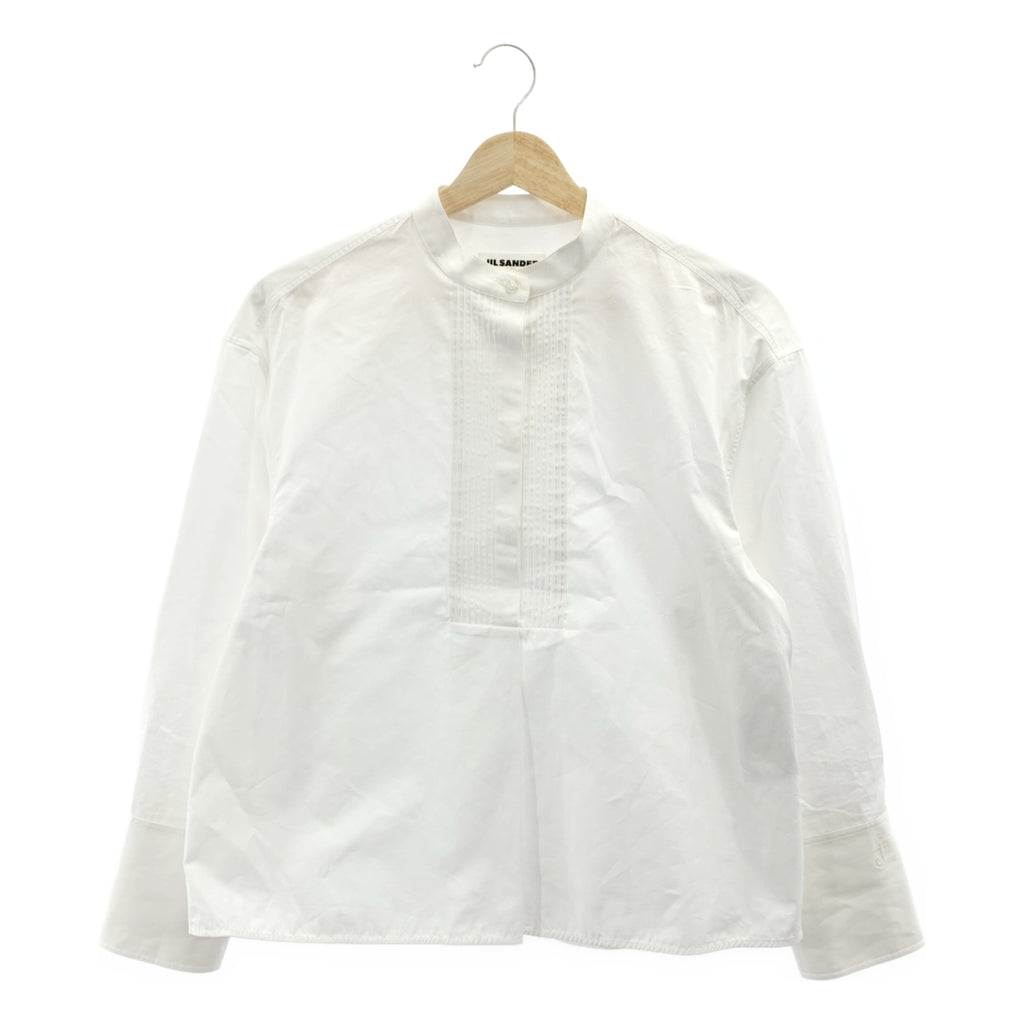 JIL SANDER / 질산더 | 2024SS | THURSDAY 코튼 핀탁 밴드 컬러 셔츠 | 36 | 화이트 | 여성