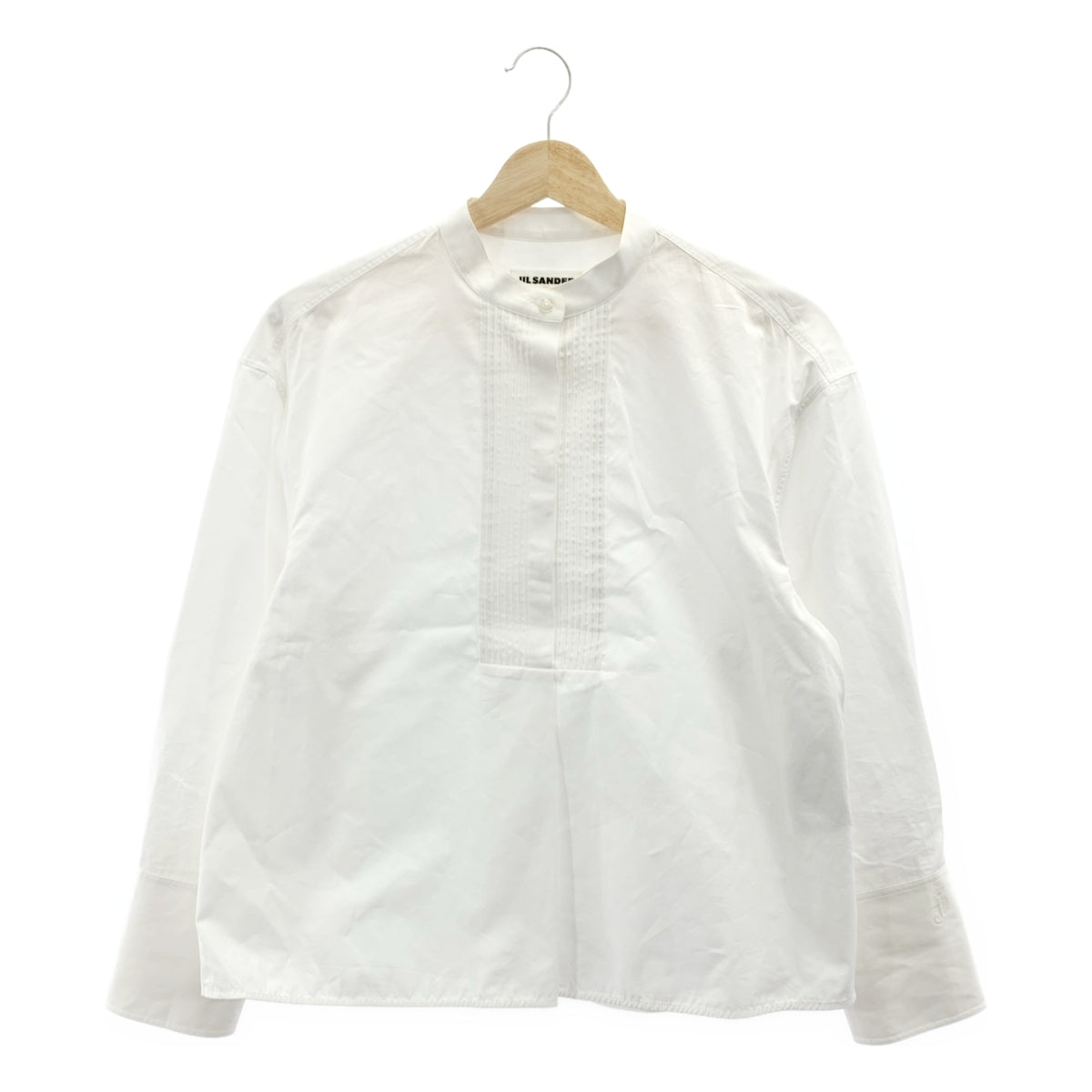 JIL SANDER / 질산더 | 2024SS | THURSDAY 코튼 핀탁 밴드 컬러 셔츠 | 36 | 화이트 | 여성