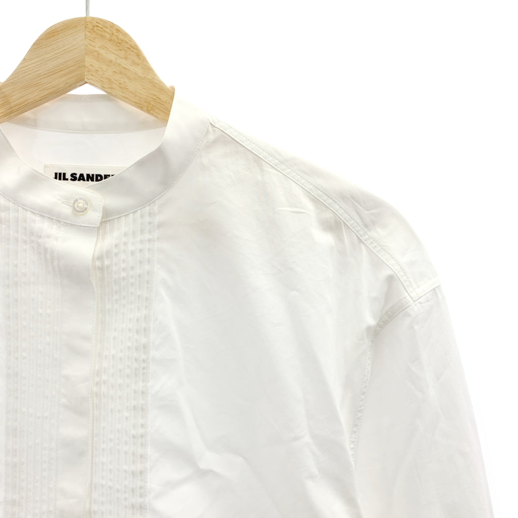 JIL SANDER / 질산더 | 2024SS | THURSDAY 코튼 핀탁 밴드 컬러 셔츠 | 36 | 화이트 | 여성