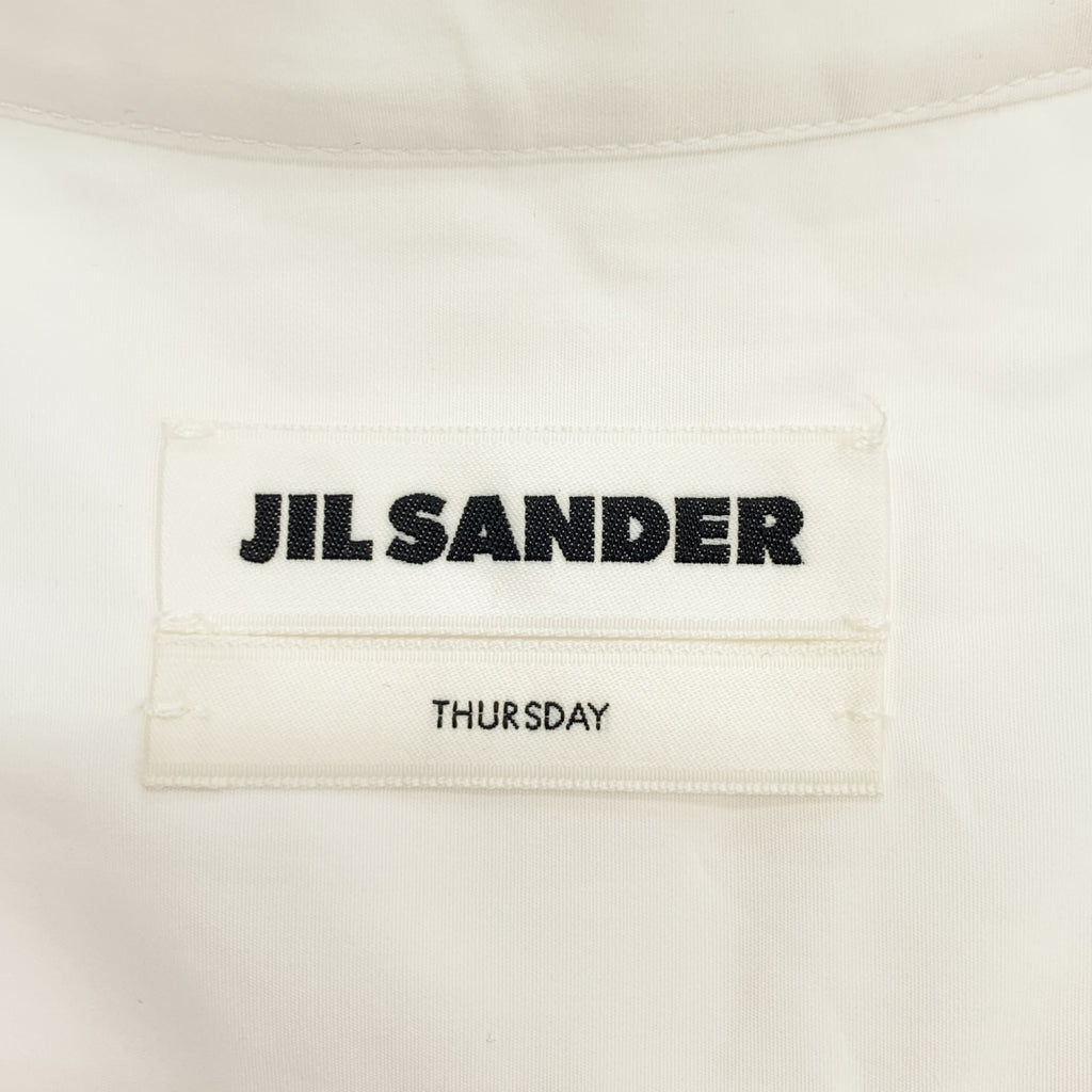 JIL SANDER / 질산더 | 2024SS | THURSDAY 코튼 핀탁 밴드 컬러 셔츠 | 36 | 화이트 | 여성