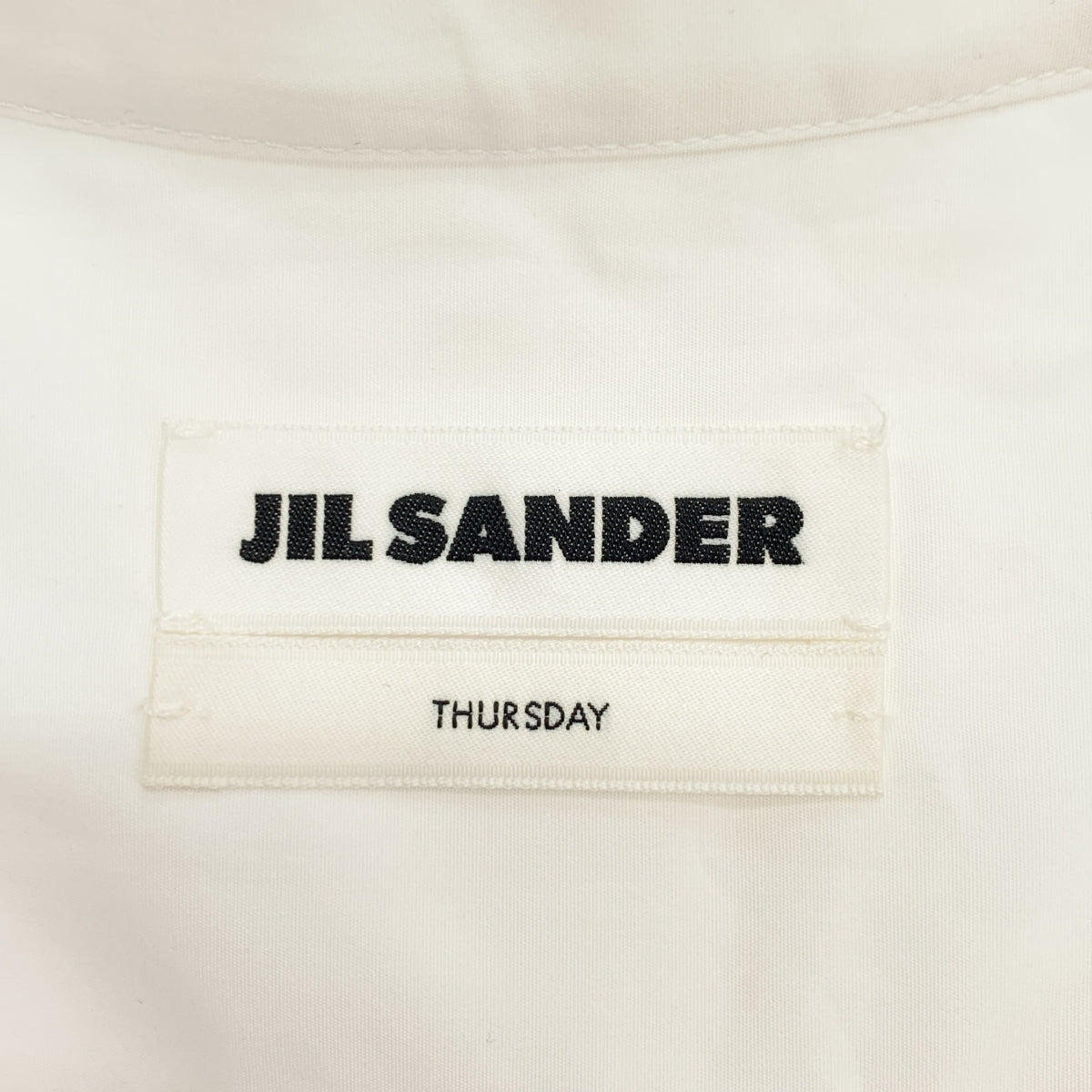 JIL SANDER / 질산더 | 2024SS | THURSDAY 코튼 핀탁 밴드 컬러 셔츠 | 36 | 화이트 | 여성