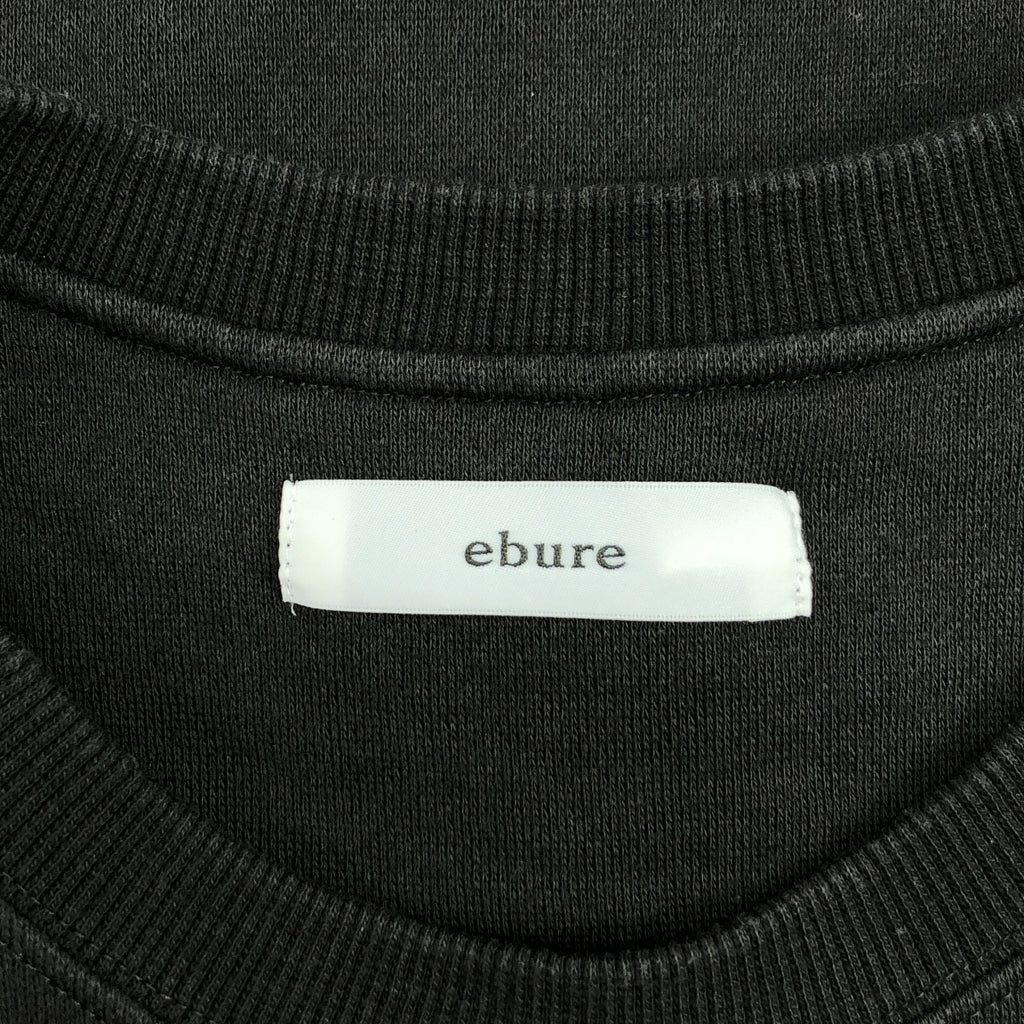 ebure / エブール | 裏起毛 ロゴ クルーネック スウェット トレーナー | 38 | ダークブラウン | レディース