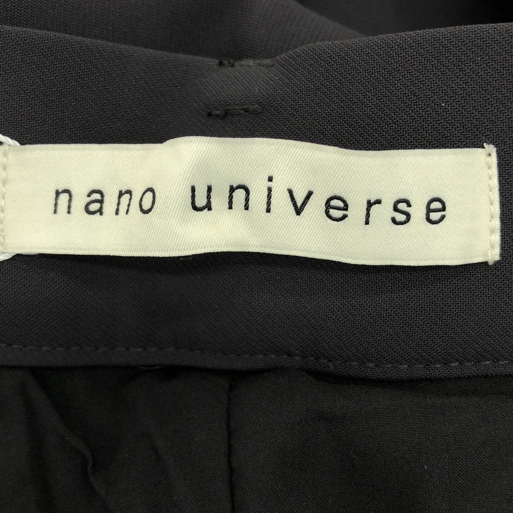【美品】  nano・universe / ナノユニバース | 2025SS | ツイル タック ワイド スラックス パンツ | M | チャコール | レディース