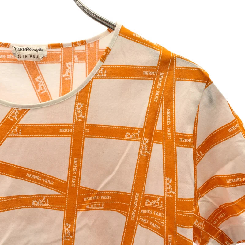 HERMES / エルメス | ボルデュック リボン ロゴ Tシャツ カットソー | SM | レディース