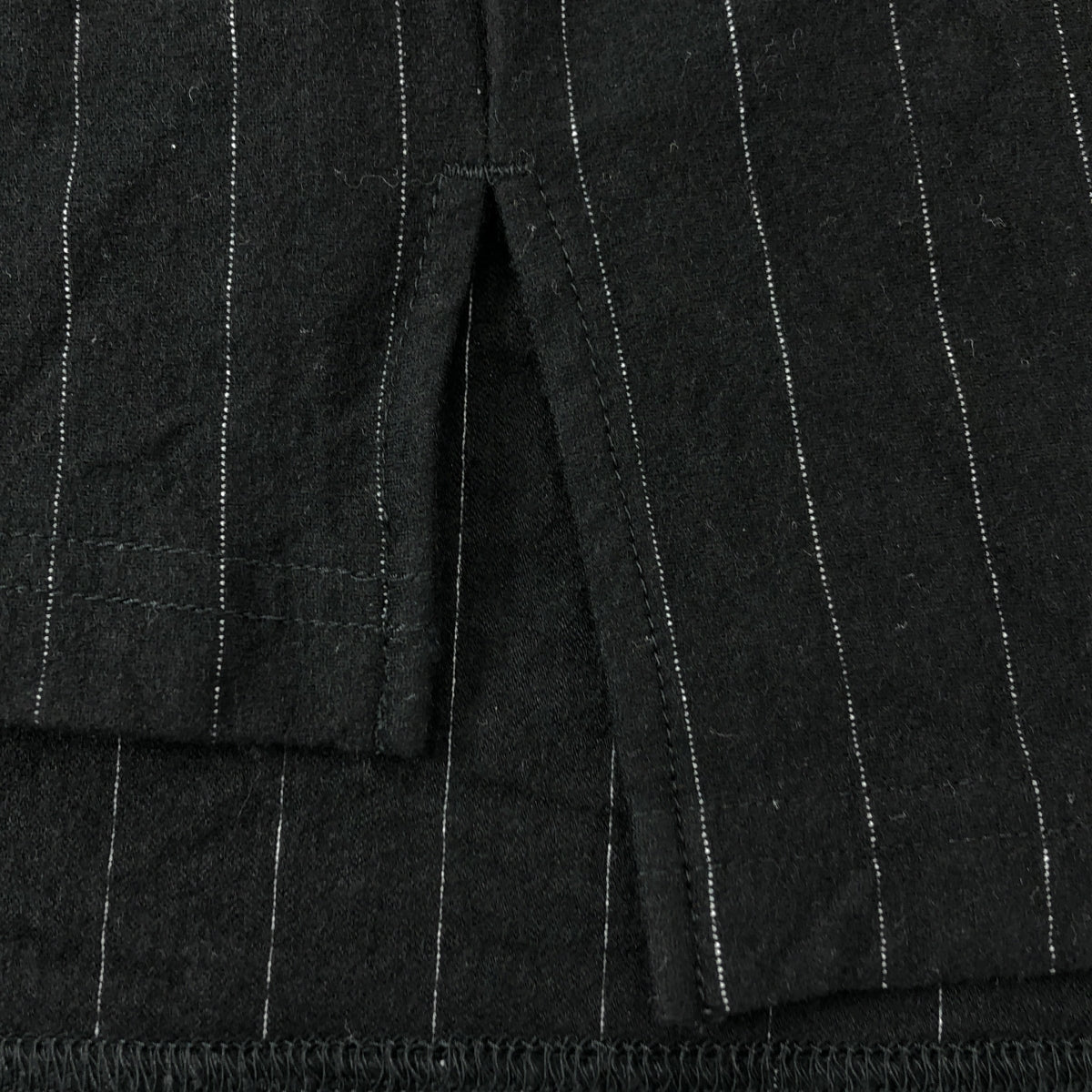 KANEMASA PHIL. / カネマサフィル | 36G Wool Stripe Pullover / ストライプ スリット オーバー カットソー | M | ブラック | メンズ