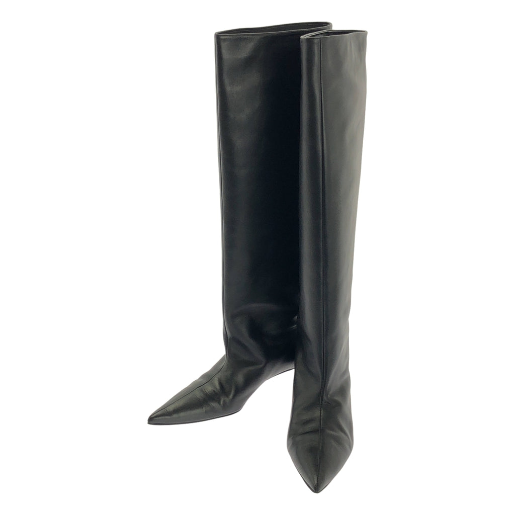 JIL SANDER / 吉爾桑德 | 皮革尖頭過膝長靴 | 38 | 女款