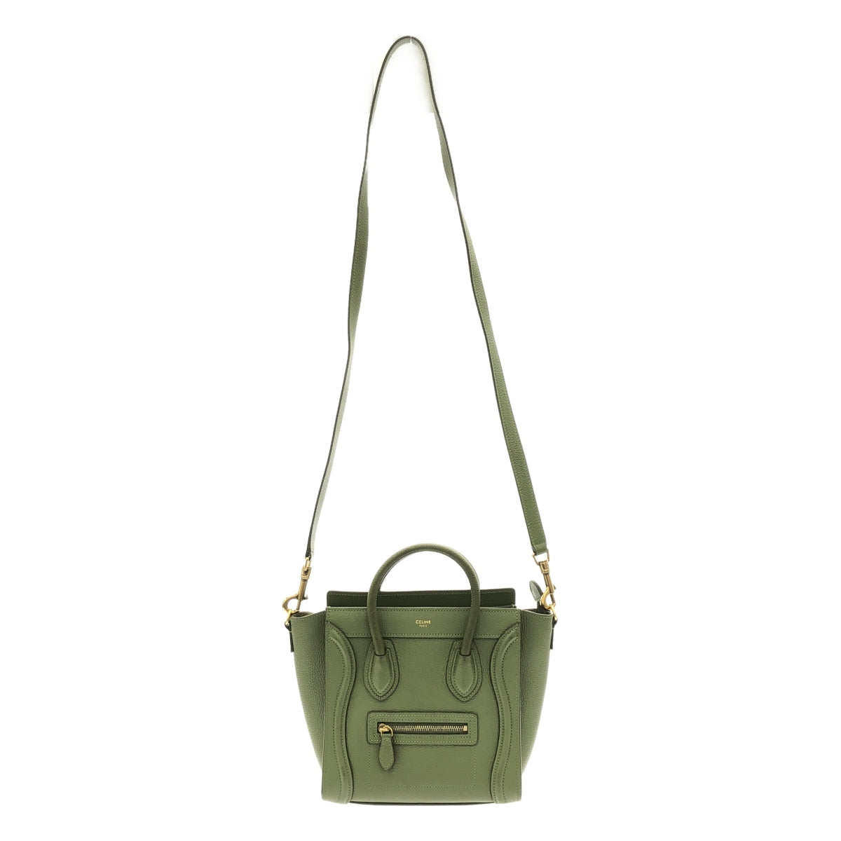[狀況良好] CELINE | Nano Luggage 手提包 15LK |納米 |卡其色 |女性的