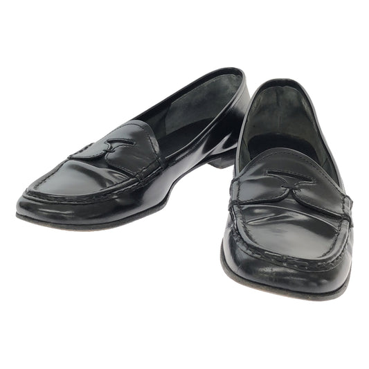 PRADA | Leather Coin Loafers | 36 1/2 | Black | Women's