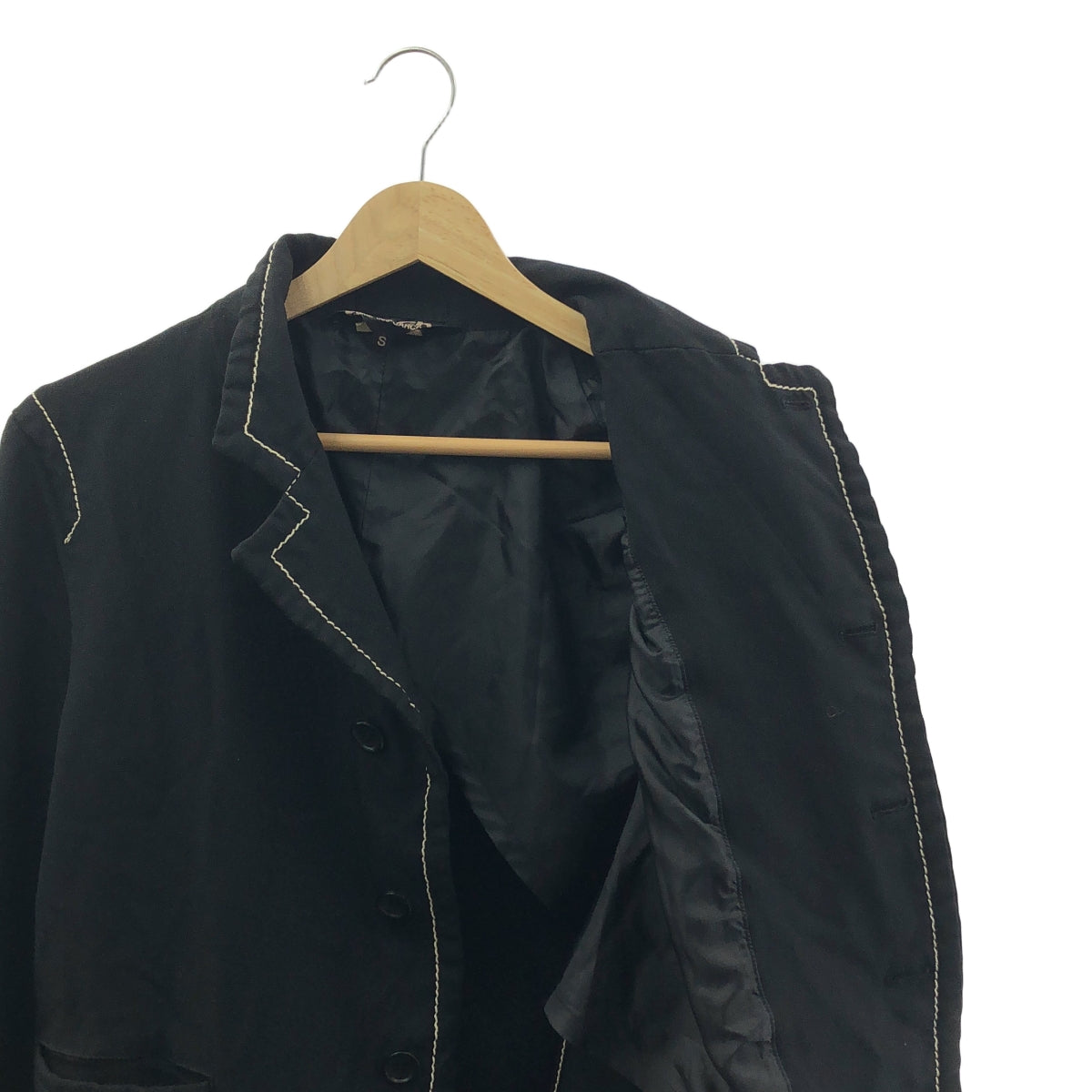 BLACK COMME des GARCONS / 블랙콤 데 갤슨 | 2015SS | 폴리 융합 스티치 테일러드 재킷 | S | 블랙/화이트 | 여성