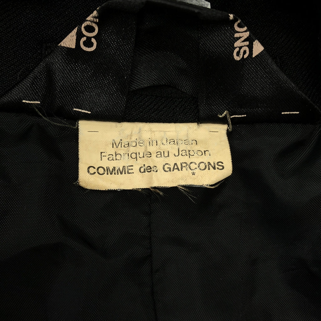 BLACK COMME des GARCONS / ブラックコムデギャルソン | 2015SS | ポリ縮絨 ステッチ テーラードジャケット | S | ブラック/ホワイト | レディース