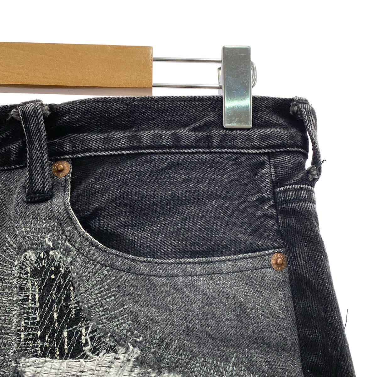 [狀況極佳] JUNYA WATANABE MAN | 2025 春夏 | 拼布牛仔褲 | M碼 | 黑色 | 男款