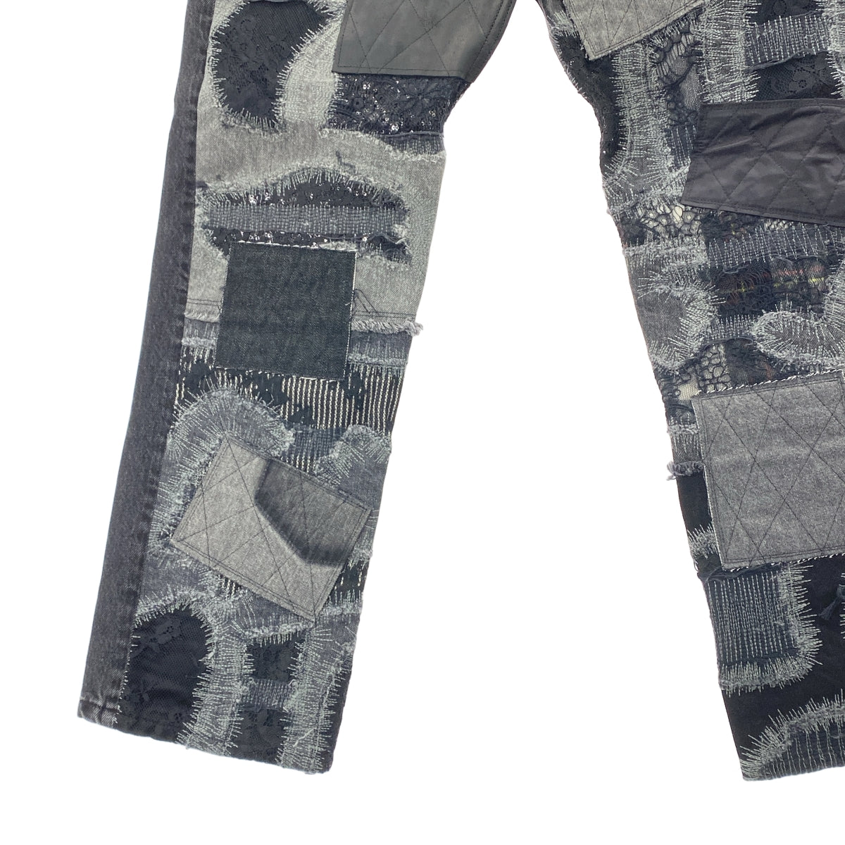 [狀況極佳] JUNYA WATANABE MAN | 2025 春夏 | 拼布牛仔褲 | M碼 | 黑色 | 男款