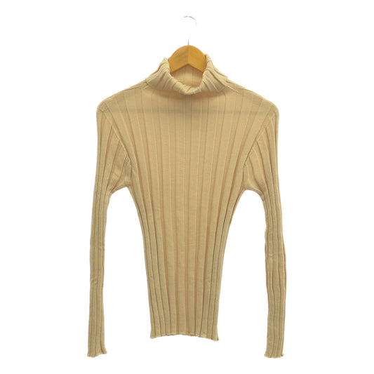 BASErange | Wool wide rib turtleneck knit | S | Women's