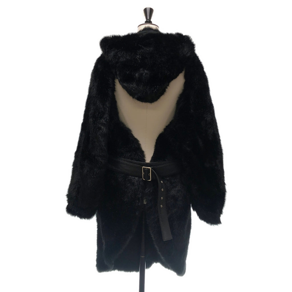 noir kei ninomiya / ノワールケイニノミヤ | 2017AW | リバーシブル 異素材 切替 変形 ベルテッド ファー コート | S | レディース