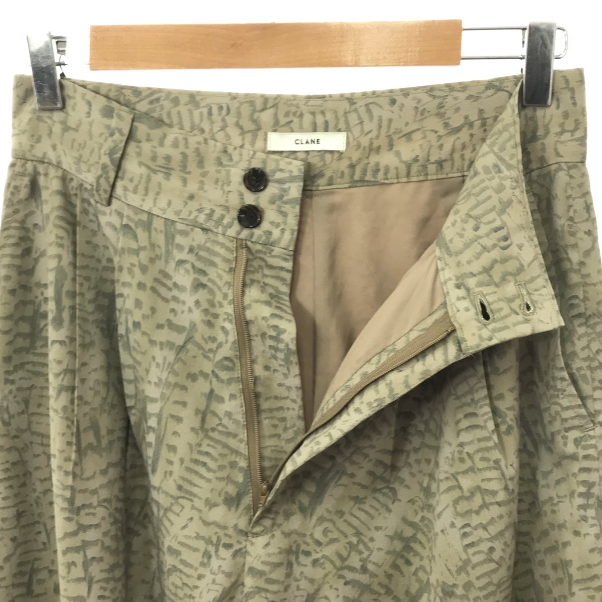 CLANE / CLANE | High-waisted python pants | 2 | Green | Women's