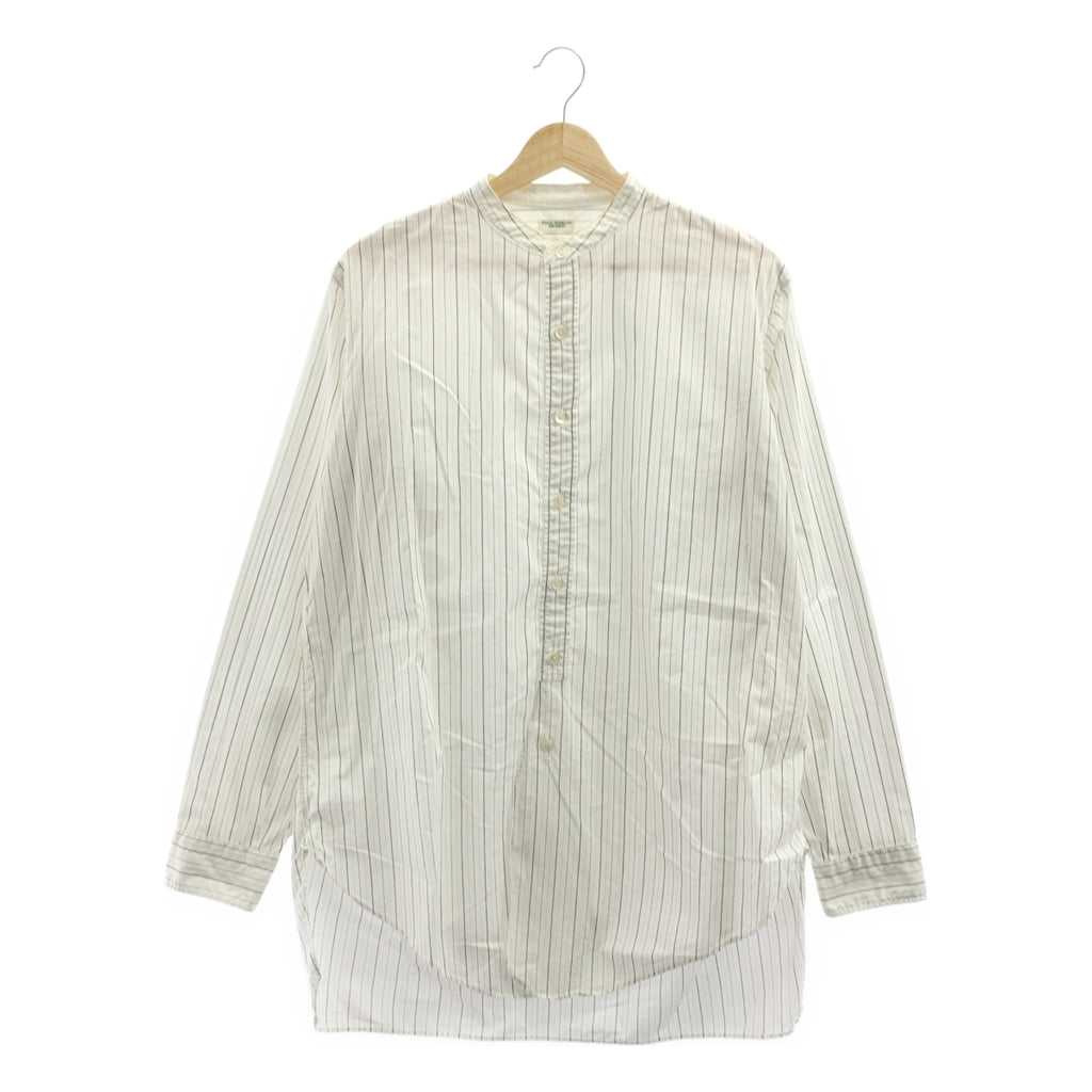 PHIGVEL / フィグベル | コットン ストライプ バンドカラーシャツ | 2 |