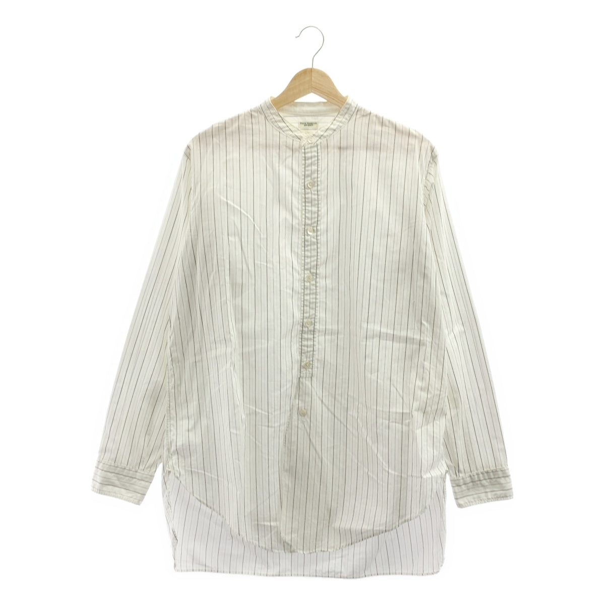PHIGVEL / フィグベル | コットン ストライプ バンドカラーシャツ | 2 |