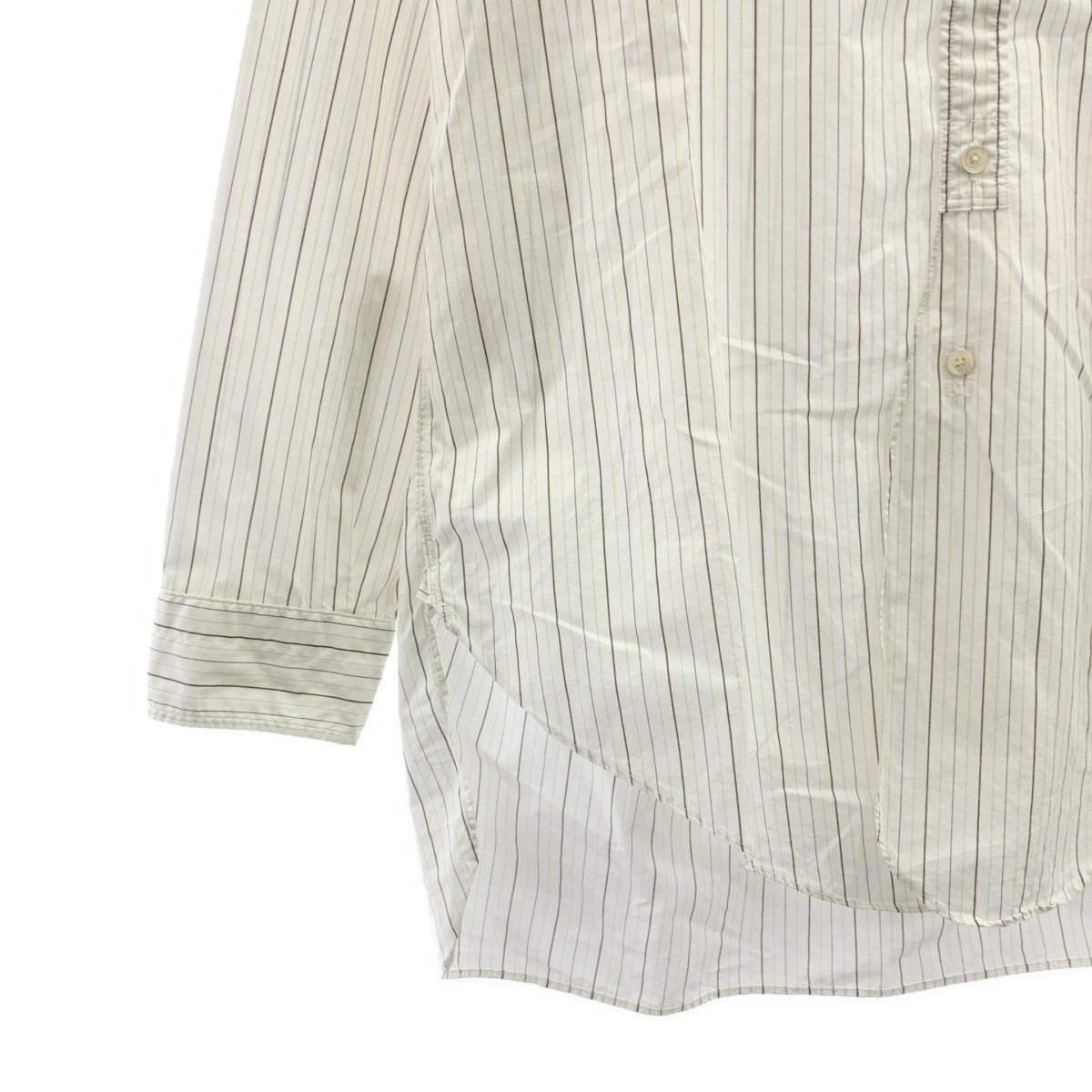 PHIGVEL / フィグベル | コットン ストライプ バンドカラーシャツ | 2 |