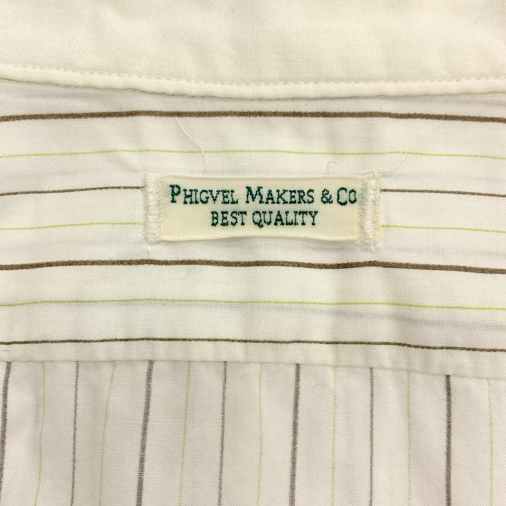PHIGVEL / フィグベル | コットン ストライプ バンドカラーシャツ | 2 |