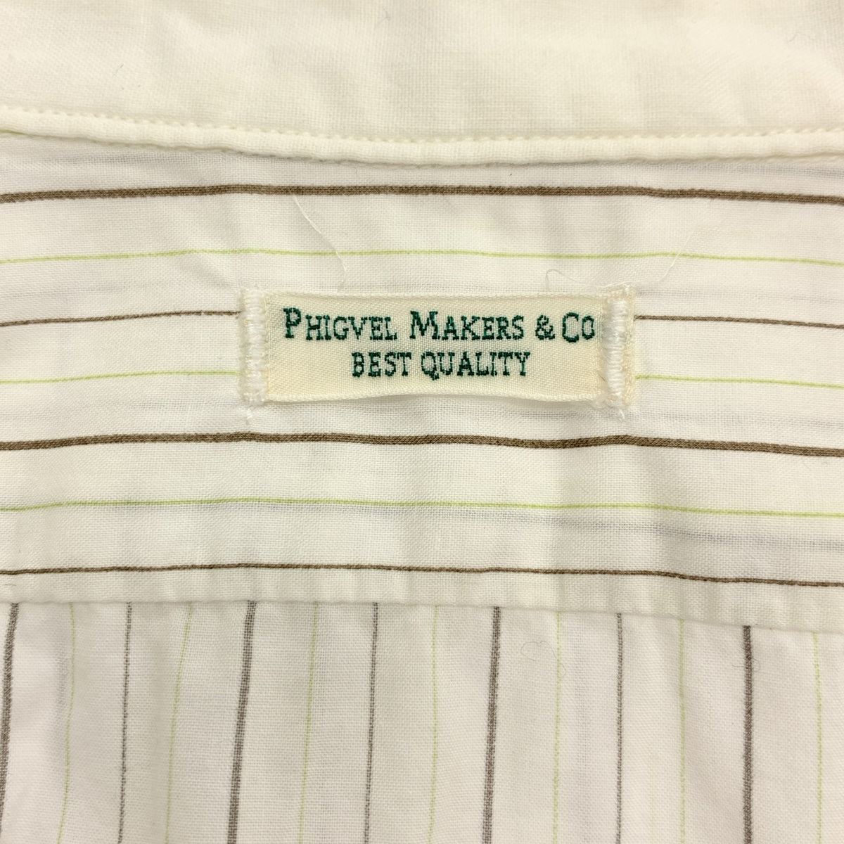 PHIGVEL / フィグベル | コットン ストライプ バンドカラーシャツ | 2 |