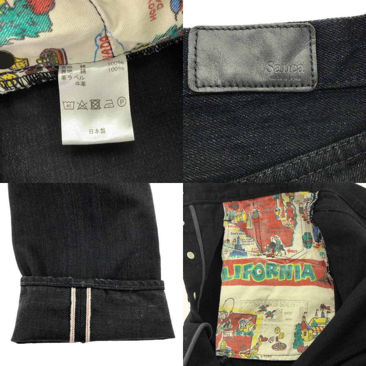 Sanca / サンカ | BLACK DENIM TAPERED 5P セルビッチ 5P テーパード デニムパンツ | 2 | メンズ