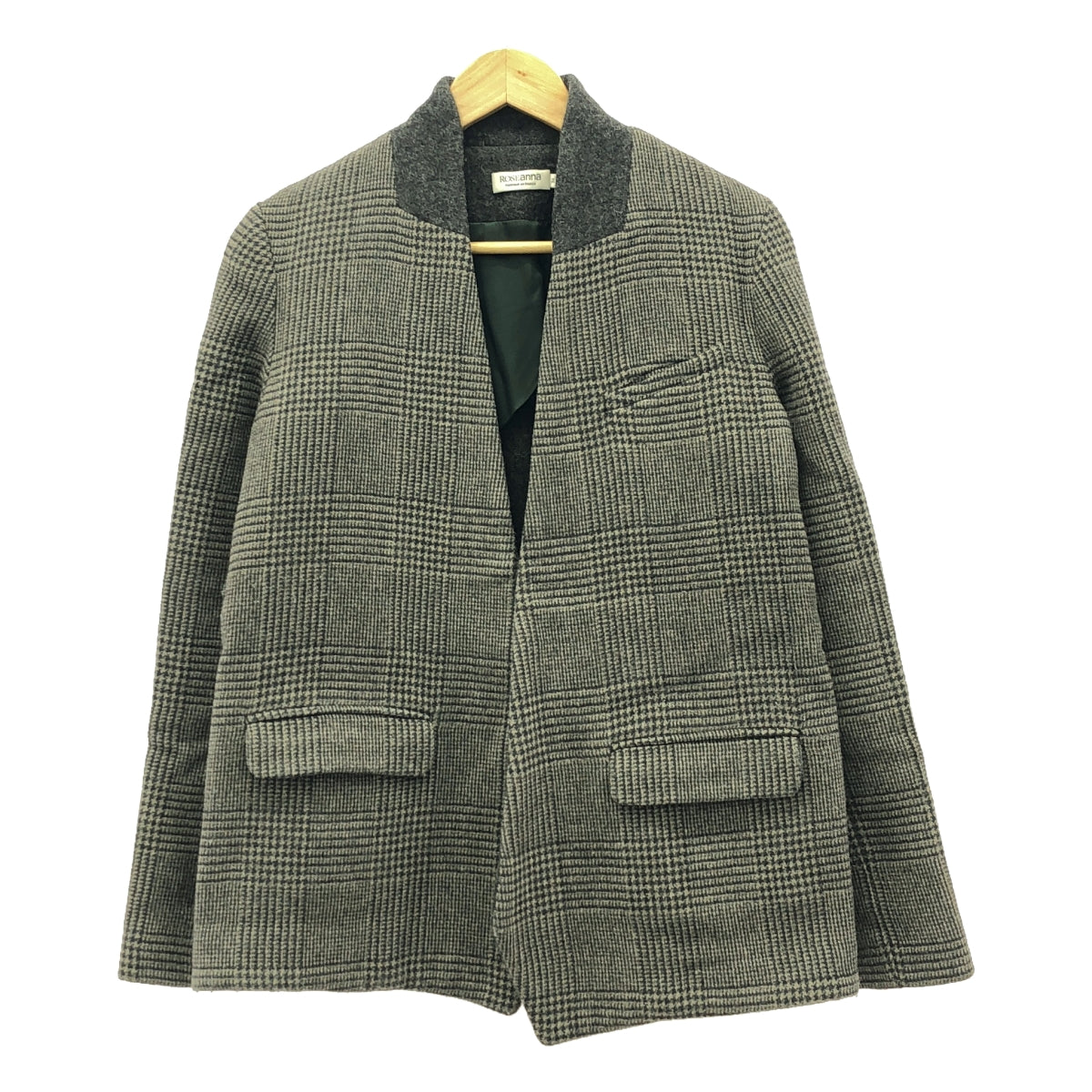 ROSEANNA / ローズアンナ | アルパカ ウール ボタンレス ノーカラージャケット | 36 | グレー系 | レディース